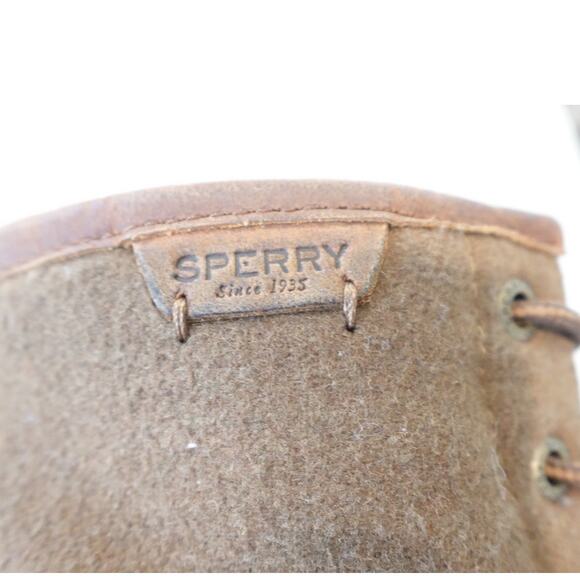 Men Sperry Brewster Waterproof /lace up ankle Rain Boot Olive/Brown - Picture 12 of 16
